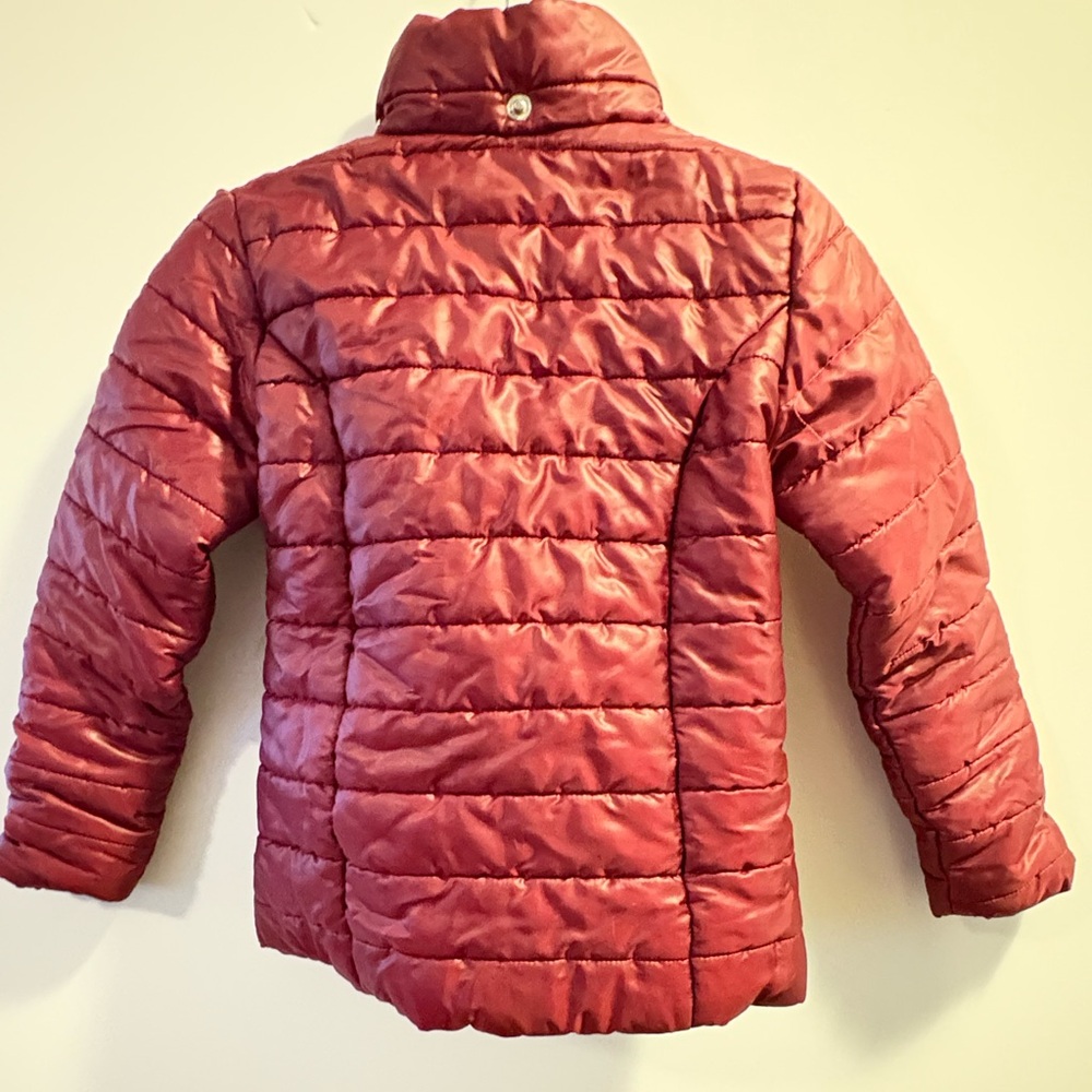 Child Burgandy puffer jacket size 5/6
